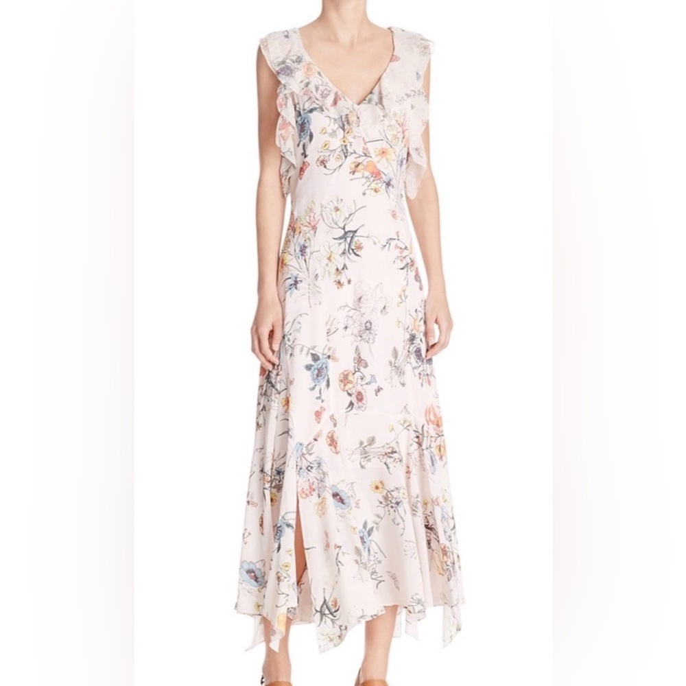Rebecca Taylor Meadow Silk Floral Dress, Size 12